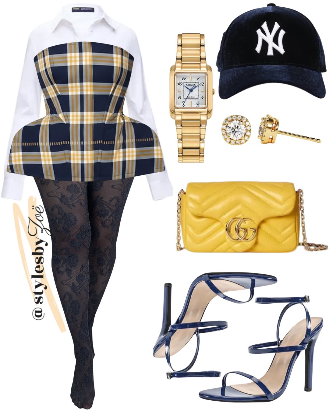 A Plaid Peplum Shirt and Lace Tights: Preppy Drama Made More Modern